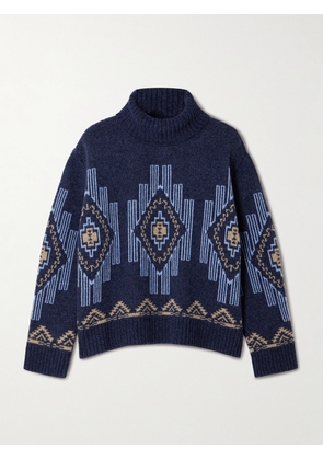 We Norwegians - Kautokeino Jacquard-knit Wool-blend Sweater - Blue - x small,small,medium,large