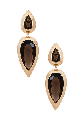 Lili Claspe Imara Smoke Quartz Earrings in Metallic Gold.