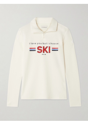 We Norwegians - Bibi Printed Merino Wool-blend Piqué Half-zip Sweatshirt - Off-white - x small,small,medium,large