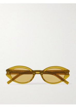 SAINT LAURENT EYEWEAR - Oval-frame Acetate Sunglasses - Green - One size