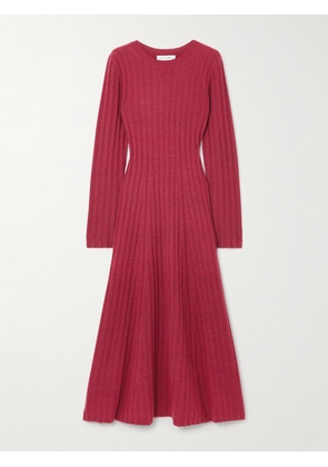 Altuzarra - Gia Ribbed Wool And Cashmere-blend Maxi Dress - Burgundy - x small,small,medium,large,x large