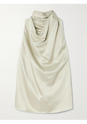 Altuzarra - Sleary Draped Silk-satin Top - Green - FR 34,FR 36,FR 38,FR 40,FR 42,FR 44,FR 46