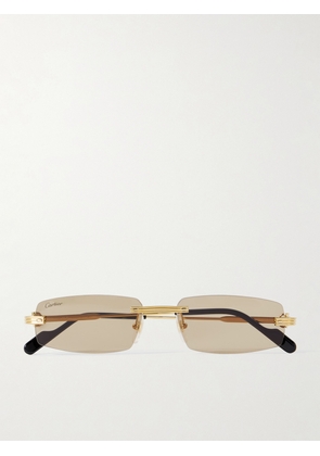 Cartier Eyewear - Première De Cartier Rimless Rectangular-frame Gold-tone Sunglasses - One size