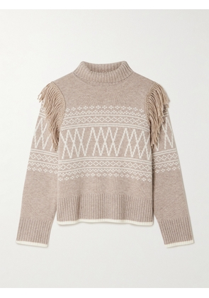 We Norwegians - Setesdal Fringed Fair Isle Merino Wool And Cashmere-blend Sweater - Neutrals - x small,small,medium,large