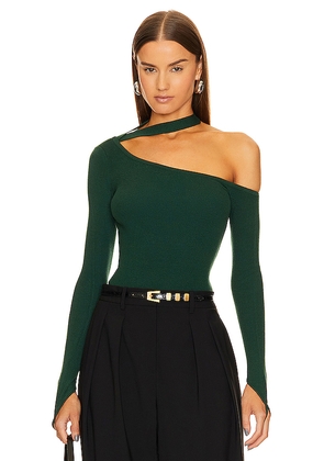 Michael Costello x REVOLVE Pia Bodysuit in Dark Green. Size M. Also in XXS, S, L, XL.