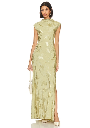 L'Academie Avalon Maxi Dress in Sage. Size L. Also in XS, XXS, S, M, XL.