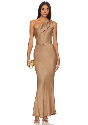 Karina Grimaldi Angelique Midi Dress in Tan. Size L. Also in XS.