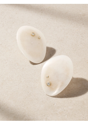 By Pariah - Venus 14-karat Recycled Gold, Jasper And Diamond Earrings - White - One size