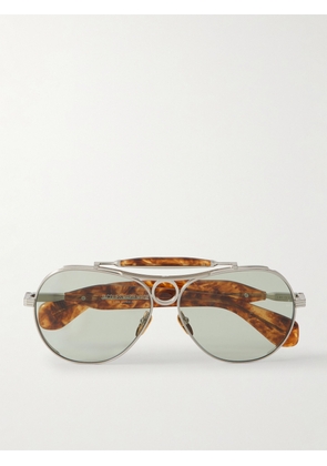 Jacques Marie Mage - Aspen Aviator-style Silver-tone And Acetate Sunglasses - One size