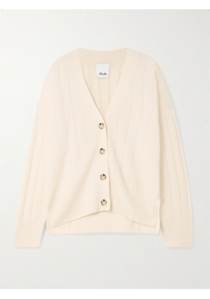 Allude - Ribbed Cashmere And Silk-blend Cardigan - Cream - x small,small,medium,large,x large