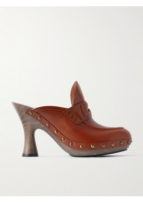 Burberry - Studded Leather Mules - Brown - IT36,IT37,IT38,IT39,IT40,IT41