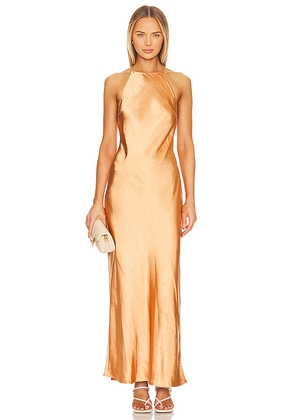 L'Academie Emmeline Maxi Dress in Brown. Size L. Also in M.