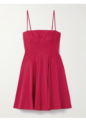 STAUD - Wylie Cotton-blend Poplin Mini Dress - Pink - US00,US0,US2,US4,US6,US8,US10,US12,US14