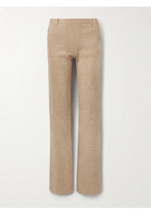 STOULS - Oswald Suede Straight-leg Pants - Neutrals - xx small,x small,small,medium,large,x large
