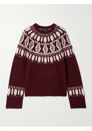 Arch4 - Jackson Fair Isle Cashmere Sweater - Burgundy - x small,small,medium,large,x large
