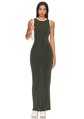 LIONESS 97 Maxi Dress in Dark Green. Size M. Also in S, XXS, XS, L, XXL.
