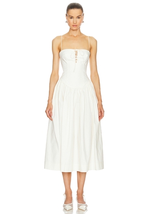 L'Academie by Marianna Thierry Midi Dress in Ivory. Size M. Also in S, L, XL.