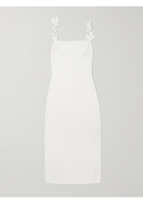 Andres Otalora - Petalos Embroidered Linen Midi Dress - Off-white - US0,US2,US4,US6,US8,US10