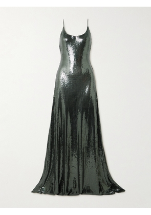 Alex Perry - Sequined Mesh Gown - Green - UK 4,UK 6,UK 8,UK 10,UK 12,UK 14,UK 16