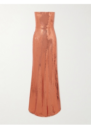 Alex Perry - Strapless Sequined Mesh Gown - Metallic - UK 4,UK 6,UK 8,UK 10,UK 12,UK 14,UK 16