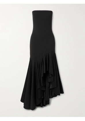 Solace London - Hani Strapless Asymmetric Crepe-jersey Gown - Black - UK 4,UK 6,UK 8,UK 10,UK 12,UK 14,UK 16