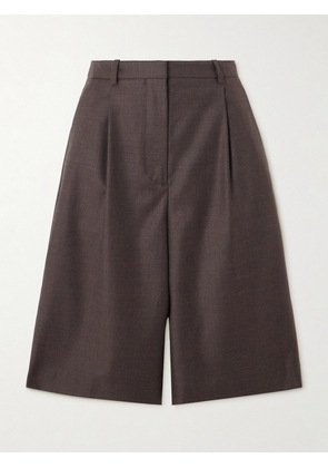 Loulou de Saison - Adler Pleated Wool-twill Shorts - Brown - FR 34,FR 36,FR 38,FR 40,FR 42