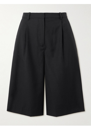 Loulou de Saison - Adler Pleated Wool-twill Shorts - Black - FR 34,FR 36,FR 38,FR 40,FR 42
