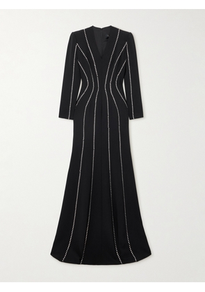 Jenny Packham - Victoire Crystal-embellished Crepe Gown - Black - UK 8,UK 10,UK 12,UK 14,UK 16