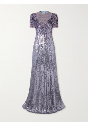 Jenny Packham - Jourdain Embellished Tulle Gown - Purple - UK 8,UK 10,UK 12,UK 14,UK 16,UK 18