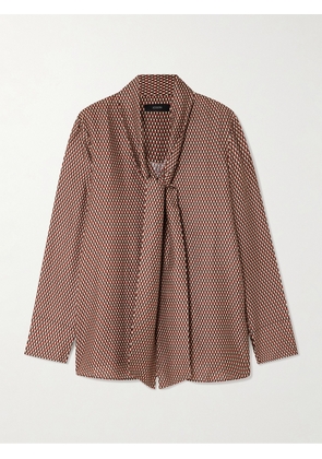 Joseph - Adele Bow-detailed Printed Tencel™ And Silk-blend Satin Blouse - Red - FR 34,FR 36,FR 38,FR 40,FR 42,FR 44