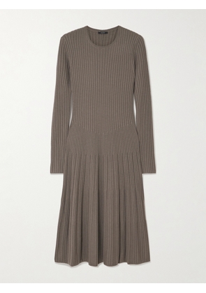 Joseph - Ribbed Merino Wool Midi Dress - Neutrals - x small,small,medium,large,x large