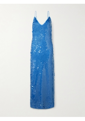 ALÉMAIS - Stellar Sequined Recycled-tulle Midi Dress - Blue - US0,US2,US4,US6,US8,US10,US12