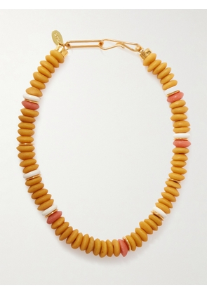 Lizzie Fortunato - Laguna Gold-tone Beaded Necklace - Yellow - One size