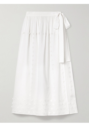 Ulla Johnson - Kyla Appliquéd Cotton-voile Pareo - White - x small,small,medium,large,x large