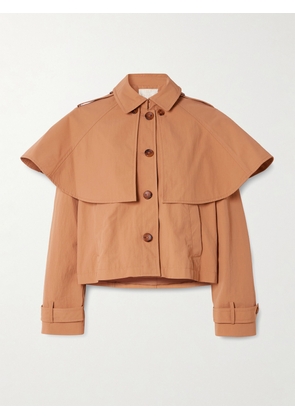 Ulla Johnson - River Cape-effect Crinkled-shell Jacket - Brown - x small,small,medium,large,x large