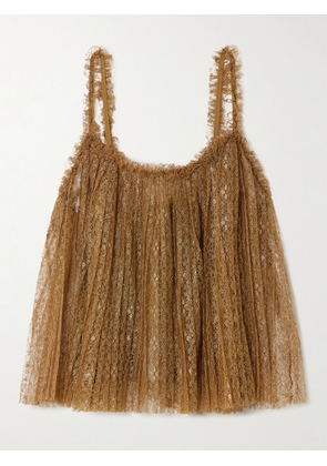 Ulla Johnson - Romy Pleated Gathered Metallic Lace Camisole - Gold - US0,US2,US4,US6,US8