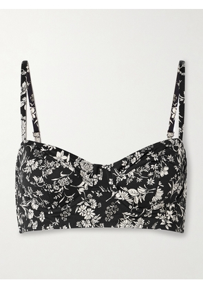 Ulla Johnson - Zahara Printed Underwired Balconette Bikini Top - Black - x small,small,medium,large,x large