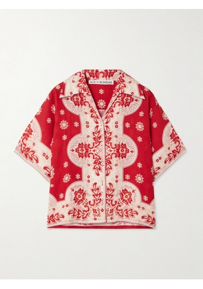 ALIX OF BOHEMIA - Stevie Printed Linen Shirt - Red - x small,small,medium,large,x large