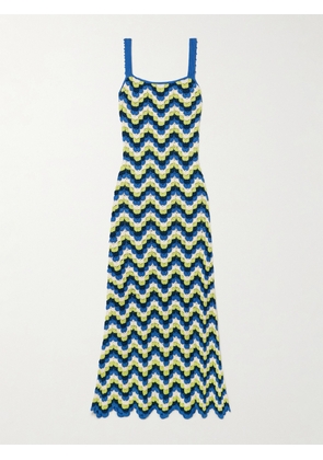 ESCVDO - Marea Crocheted Cotton Maxi Dress - Blue - x small,small,medium,large,x large