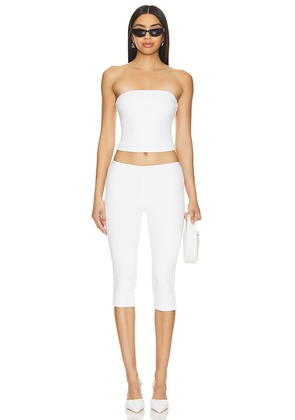 MORE TO COME Siara Capri Set in White. Size M. Also in S, L, XL.