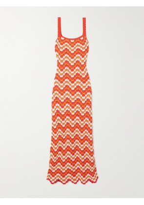 ESCVDO - Marea Crocheted Cotton Maxi Dress - Orange - x small,small,medium,large,x large