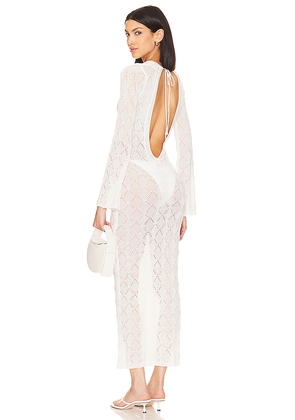 MORE TO COME Dylan Deep V Maxi Dress in Ivory. Size M. Also in L.