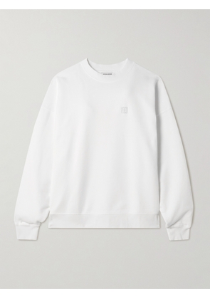 Anine Bing - Miles Embroidered Cotton-jersey Sweatshirt - White - x small,small,medium,large