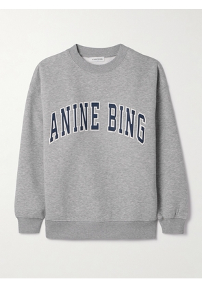 Anine Bing - Spencer Printed Cotton-blend Jersey Sweatshirt - Gray - x small,small,medium,large