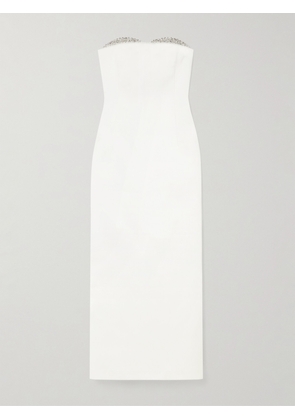 The New Arrivals Ilkyaz Ozel - Noele Strapless Crystal-embellished Satin Gown - White - FR 34,FR 36,FR 38,FR 40,FR 42,FR 44