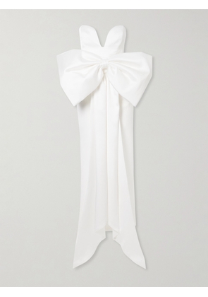 The New Arrivals Ilkyaz Ozel - Peggy Strapless Bow-detailed Satin Gown - White - FR 34,FR 36,FR 38,FR 40,FR 42