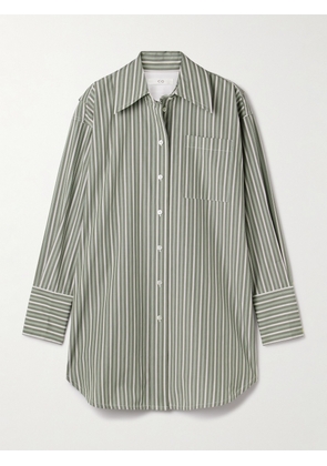 Co - Oversized Striped Cotton-poplin Shirt - Green - xx small,x small,small,medium,large,x large