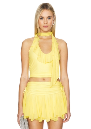 MAJORELLE Clara Top in Yellow. Size L. Also in XS, S, M, XL.