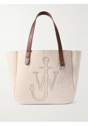 JW Anderson - Belt Leather-trimmed Embroidered Felt Tote - Neutrals - One size