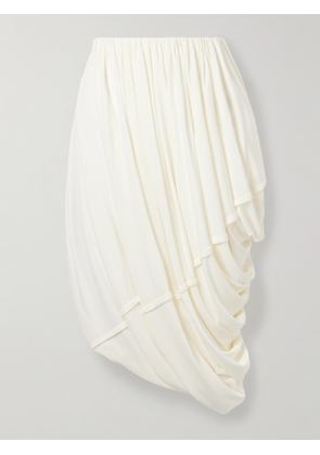 Co - Draped Stretch-jersey Midi Skirt - Ivory - US0,US2,US4,US6,US8,US10,US12